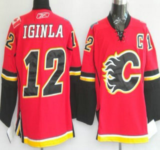 Calgary Flames 12 Jarome Iginla Red Jersey