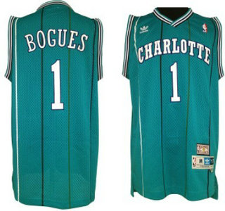 Charlotte Hornets 1 Tyrone Bogues Green Throwback Swingman Jersey