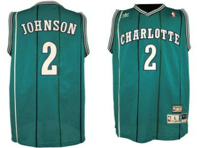 Charlotte Hornets 2 Larry Johnson Green Throwback Swingman Jersey