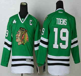 Chicago Blackhawks #19 Janathan Toews Green Kids Jersey