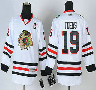 Chicago Blackhawks #19 Janathan Toews White Kids Jersey