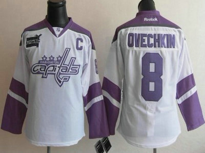 Chicago Blackhawks 8 Alexander Ovechkin White Womens Fights Cancer Jersey