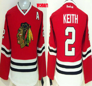 Chicago Blackhawks #2 Duncan Keith Red Womens Jersey