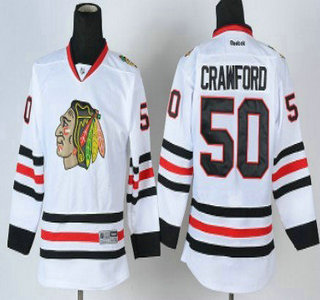 Chicago Blackhawks #50 Corey Crawford White Kids Jersey