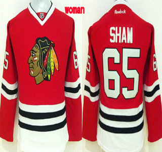 Chicago Blackhawks #65 Andrew Shaw Red Womens Jersey