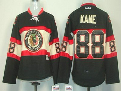 Cheap Chicago Blackhawks 88 Patrick Kane Black New Third Womens Jersey