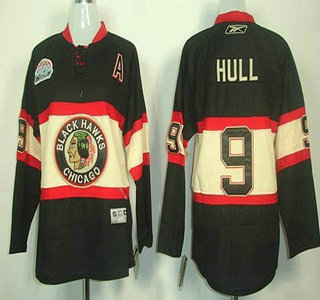 Chicago Blackhawks #9 Bobby Hull Black Third Kids Jersey