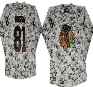 Chicago Blackhawks 81 Marian Hossa White Camo Jersey