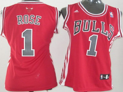 Chicago Bulls 1 Derek Rose Revolution 30 Swingman Red Womens Jersey