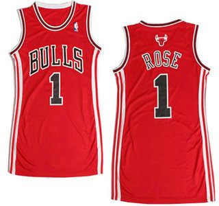 Chicago Bulls #1 Derrick Rose Red Revolution 30 Swingman Womens Dress