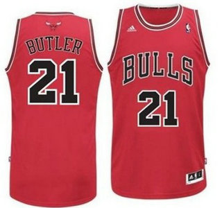 Chicago Bulls #21 Jimmy Butler Red Swingman Jersey