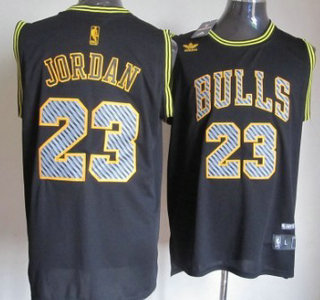 Chicago Bulls #23 Michael Jordan Black Electricity Fashion Jersey