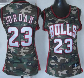 Chicago Bulls #23 Michael Jordan Camo Revolution 30 Swingman Womens Jersey