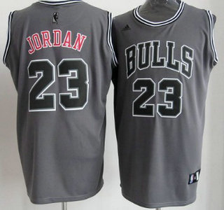 Chicago Bulls #23 Michael Jordan Gray Shadow Jersey