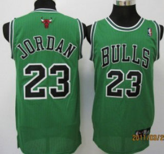 Chicago Bulls #23 Michael Jordan Green Swingman Jersey