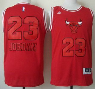 Chicago Bulls #23 Michael Jordan Red With Red Fashion Jersey
