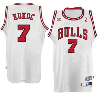 Chicago Bulls #7 Toni Kukoc White Hardwood Classics Soul Swingman Throwback Jersey