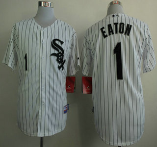 Chicago White Sox #1 Adam Eaton White With Black Pinstripe Jersey