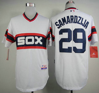 Chicago White Sox #29 Jeff Samardzija 1983 White Pullover Jersey
