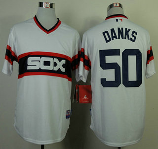 Chicago White Sox #50 John Danks 1983 White Pullover Throwback Jersey