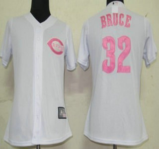 Cincinnati Reds #32 Bruce White Pink Jersey