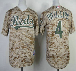 Cincinnati Reds #4 Brandon Phillips 2014 Camo Kids Jersey