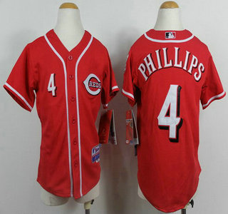 Cincinnati Reds #4 Brandon Phillips Red Kids Jersey