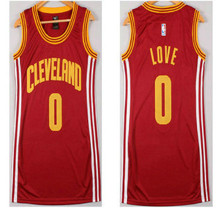 Cleveland Cavaliers #0 Kevin Love Revolution 30 Swingman Red Womens Jersey