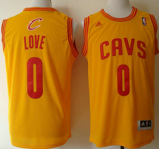 Cleveland Cavaliers #0 Kevin Love Yellow Revolution 30 Swingman Jersey