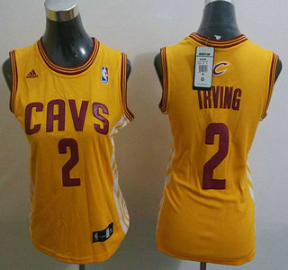 Cleveland Cavaliers #2 Kyrie Irving Revolution 30 Swingman Yellow Womens Jersey