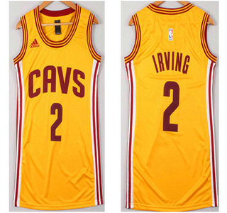 Cleveland Cavaliers #2 Kyrie Irving Revolution 30 Swingman Yellow Womens Jersey