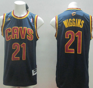 Cleveland Cavaliers #21 Andrew Wiggins Navy Blue Revolution 30 Swingman NBA Jersey