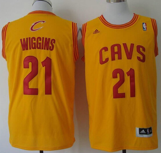 Cleveland Cavaliers #21 Andrew Wiggins Yellow Revolution 30 Swingman NBA Jersey