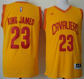 Cleveland Cavaliers #23 King James 2015 Yellow Fashion Jersey