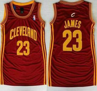 Cleveland Cavaliers #23 LeBron James Red Revolution 30 Swingman Womens Dress