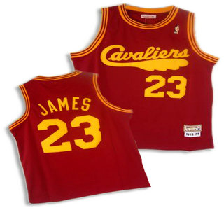 Cleveland Cavaliers #23 LeBron James Red Throwback Jersey
