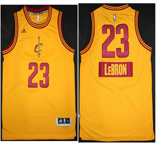 Cleveland Cavaliers #23 LeBron James Revolution 30 Swingman 2014 Christmas Day Yellow Jersey