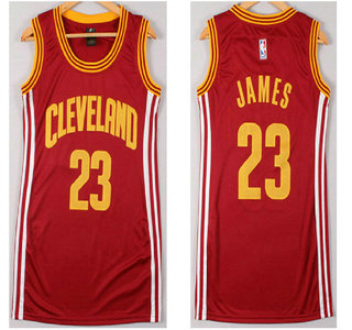 Cleveland Cavaliers #23 LeBron James Revolution 30 Swingman Red Womens Jersey