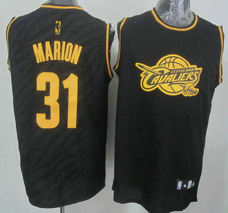 Cleveland Cavaliers #31 Shawn Marion Revolution 30 Swingman 2014 Black With Gold Jersey