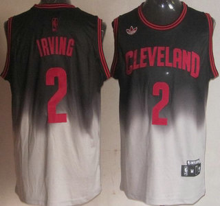 Cleveland Cavaliers 2 Kyrie Irving Black Grey Revolution 30 Swingman NBA Jerseys