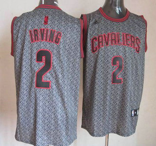 Cleveland Cavaliers 2 Kyrie Irving Grey Static Fashion Jersey