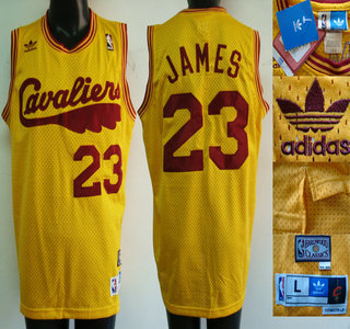 Cleveland Cavaliers 23 LeBron James Yellow Swingman Throwback Jersey