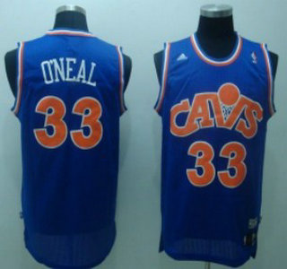 Cleveland Cavaliers 33 Oneal Blue With Orange Throwback Swingman Jersey