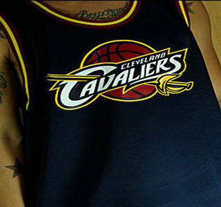Cleveland Cavaliers Blank Navy Blue Big Team Logo Revolution 30 Authentic Jersey