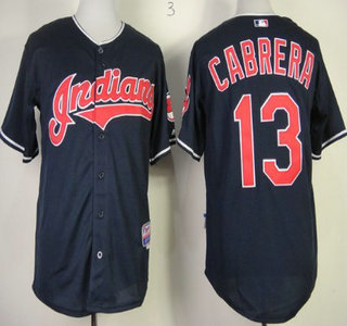 Cleveland Indians #13 Asdrubal Cabrera 2013 Navy Blue Jersey