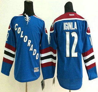 Colorado Avalanche #12 Jarome Iginla Blue Third Kids Jersey