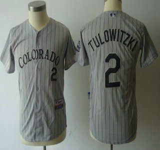 Colorado Rockies #2 Troy Tulowitzki Gray Kids Jersey