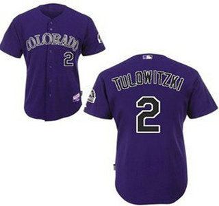 Colorado Rockies #2 Tulowitzki Purple Kids Jersey