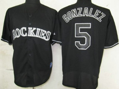 Colorado Rockies 5 Carlos Gonzalez 2012 Black Fashion Jersey