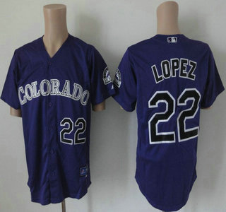 Colorado Rockies 22 Jose Lopez Purple Jersey